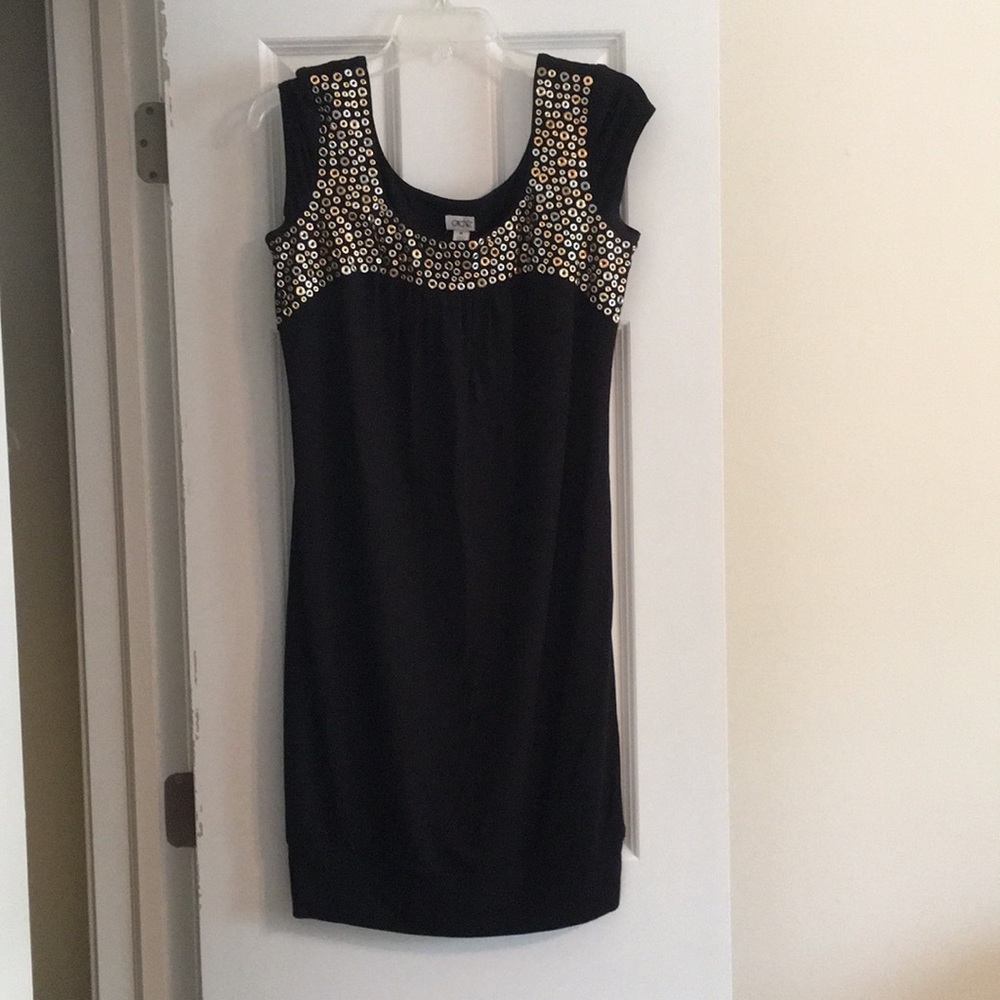 Cache Size M Little Black Dress with Metal Rivets